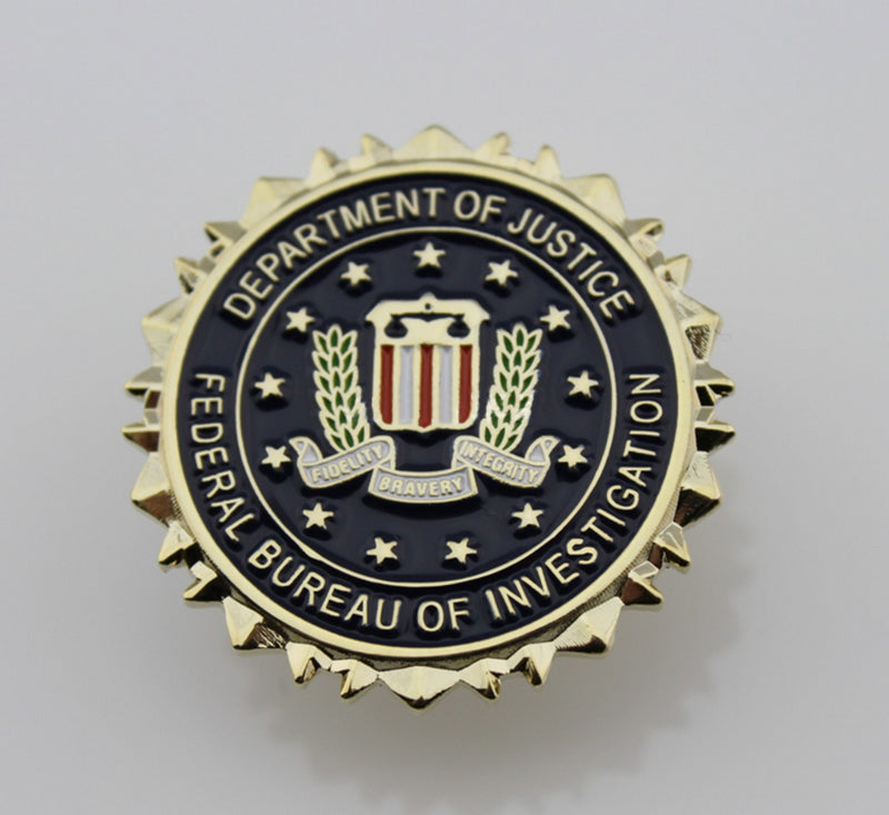 US FBI Mini Badge Solid Copper Brooch Lapel Pin Replica Movie Props ...