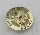 US Fugitive Recovery Agent Badge Solid Copper Replica Movie Props