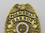 US Los Angeles Harbor Policeman LAPD Police Badge Solid Copper Replica Movie Props