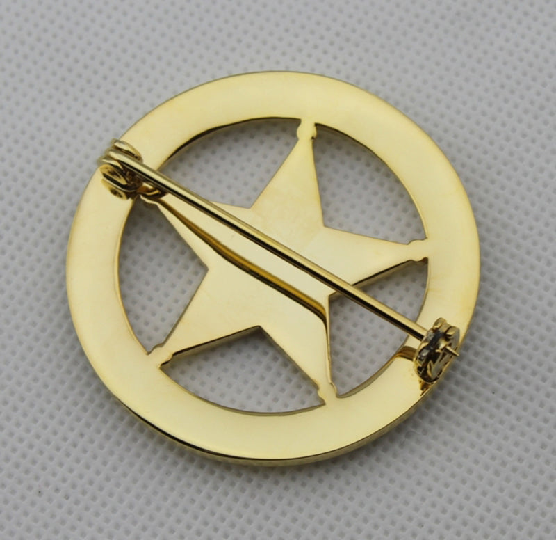 新品 US MARSHAL USマーシャル バッジ 革ホルダー 金 GOLD丸型 US Federal Court Law Enforcement Marshal Gold Badge Replica Movie