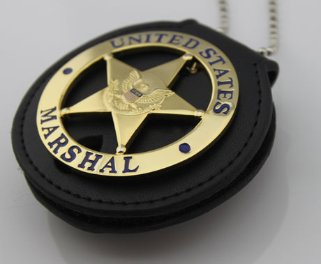 US Federal Court Law Enforcement Marshal Gold Badge Replica Movie Props