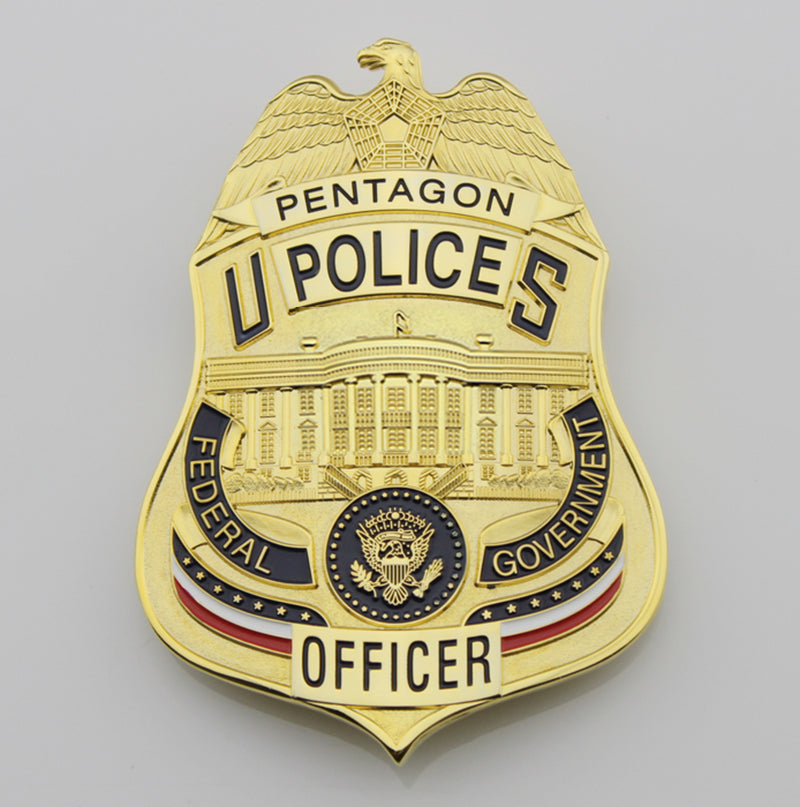 US Pentagon Police Officer Badge Solid Copper Replica Movie Props