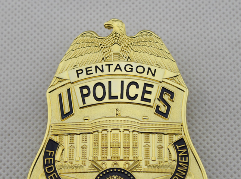 US Pentagon Police Officer Badge Solid Copper Replica Movie Props