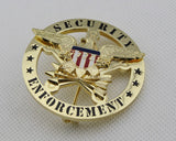 US Security Enforcement Badge Solid Copper Replica Movie Props