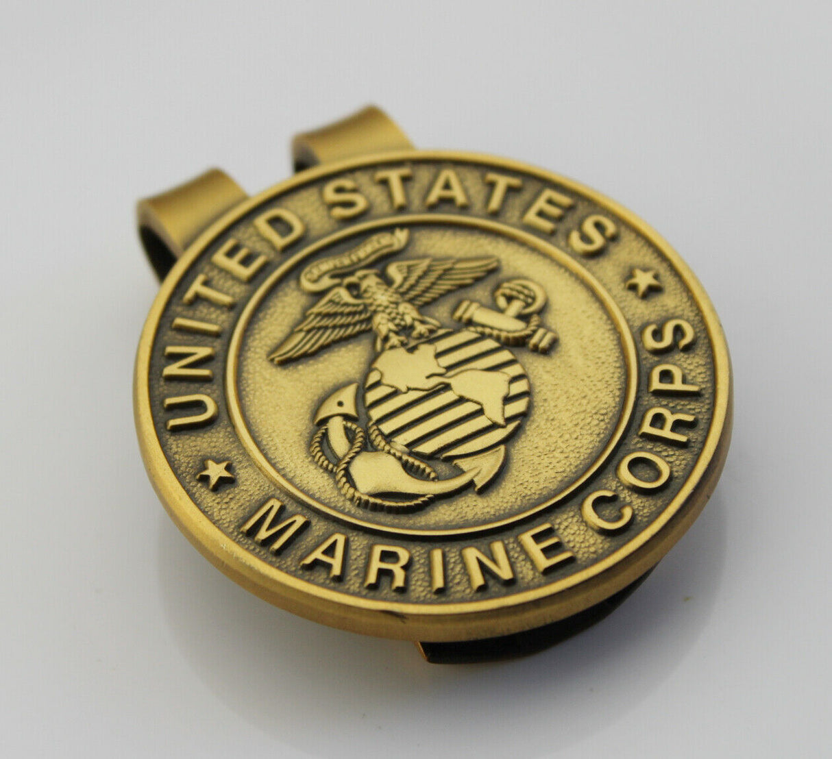 USMC US Marine Corps Badge Solid Copper Pocket Money Clip 1.5"