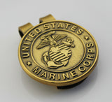 USMC US Marine Corps Badge Solid Copper Pocket Money Clip 1.5"