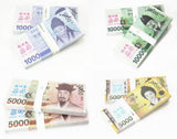 KRW Won Banknotes Paper Play Money Movie Props