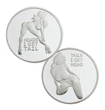 Sexy Girl Lady "Heads I Win & Tails You Lose" Two-sided Flip Silver Challenge Coin #3