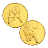 Sexy Girl Lady "Heads I Win & Tails You Lose" Two-sided Flip Gold Challenge Coin #3