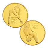 Sexy Girl Lady "Heads I Win & Tails You Lose" Two-sided Flip Gold Challenge Coin #3